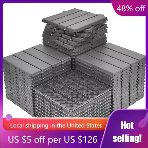 60 sq. ft Plastic Interlocking Deck Tiles,60 PCs Patio 12"x 12" Waterproof Outdoor Flooring, All Wea