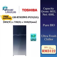 【FREE SHIPPING】《SEDA》Toshiba 661L Two Door Inveter Fridge GR-RT835WE-PGY(GG)