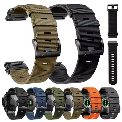 QuickFit 26mm 22mm Nylon Strap For Garmin Tactix 8 7 Epix Pro Gen 2 Enduro 3 2 Fenix 8Pro AMOLED 51m