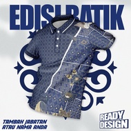BAJU JERSEY BATIK BERKOLAR (CUSTOM LOGO JABATAN ANDA) | BAJU BATIK KERAJAAN