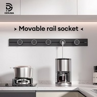 DERUMA Movable Rail Socket Power Track Socket Universal Power Adapter Socket Outlet  Switch Power Tr
