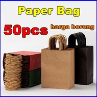 50pcs Paper Bag Gift bag Doorgift Bag  Plain Paper Bag Harga Borong Paper Bag Goodies Paper Bag Mura