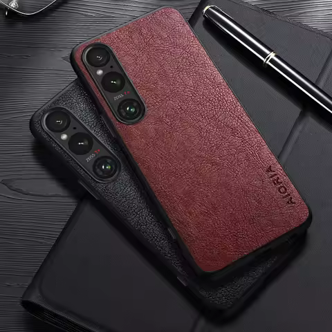 Case For Sony Xperia 1 V IV III 10 V IV III Simple Design Luxury Leather Business Cover For Sony Xpe