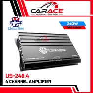 UNCLE SAM US-240.4 4 Channel Amplifier 240W RMS | UNCLE SAM 4-Channel Amplifier 4CH Car Amplifier Car Power Amp Kereta