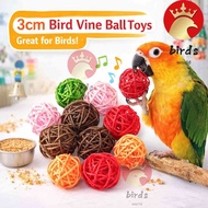 Parrot Rattan Ball Chew Toy | Bird Cage Hanging Toy for Budgie Parakeet Cockatiel Biting & Playing