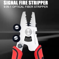 9-in-1 FTTH Fiber Optical Tool–Strips/Cuts/Cleans Drop Cables,Steel Wire Pliers, Alcohol Cotton & Ru