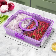 Refrigerator Food Storage Box Container Vegetable Container Kitchen Spices With 4 Lock Hooks Leakpro