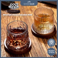 【GOOD DAZE】Wobbly Whiskey Glass whisky glass crystal Classy Liquor Glass Lowball Glas 威士忌酒杯套装玻璃酒杯旋转杯 gelas minuman 160ml
