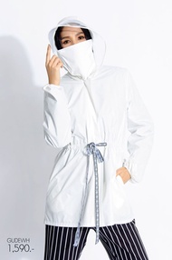 Guy Laroche Guy Reusable Protective Coat with Hood เสื้อกันละออง ป้องกันเชื้อโรค สีขาว เสื้อแจ็คเก็ต