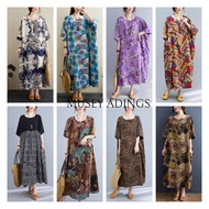 Kaftan Cotton Murah Terengganu Baju Kelawar Viral Plus Size Batik Lengan Panjang Beach Maxi Dress