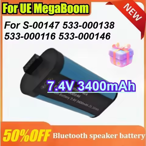 New 7.4V 3400mAh for Logitech UE MegaBoom S-00147 533-000138 533-000116 533-000146 Bluetooth Audio B