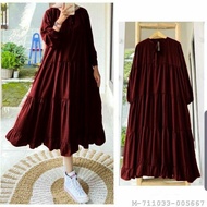 MIDI DRES BAHAN RAYON TERBARU 2022 KEKINIAN VIRAL / MIDI VIRAL TERBARU 2022 /GAMIS POLOS SUSUN 3 TE
