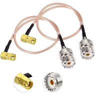 SUPERBAT SO239 ke Kabel SMA 12 inci UHF Female SO-239 ke SMA Male Cable Jumper Sudut Kanan untuk Rad