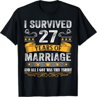 27th Wedding Anniversary shirt Couples Husband Wife 27 Years T-Shirt