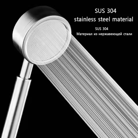 Bathroom Brushed Handheld Shower Head 304 Stainless Steel Pressurized Rain Shower Head Spa Water Sav