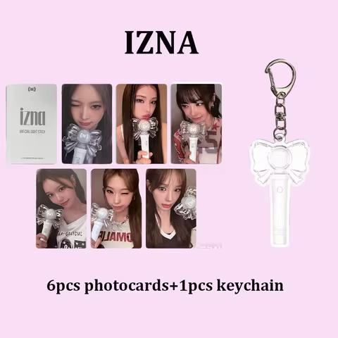 IDOLS Group IZNA Lightstick PhotoCard Keychain Pendant Set MAI BANGJEEMIN JIYOON SARANG JUNGEUN SAEB