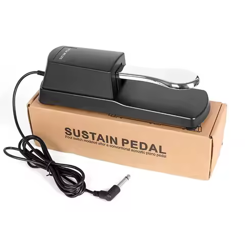Black Digital Piano Sustain Pedal - Polarity Switch Universal for Casio Yamaha Roland Electric Piano