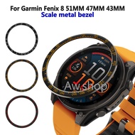 Metal Bezel For Garmin Fenix 8 43mm 47mm 51mm Smart Watch Time/Speed Scale Frame Protective Ring Fen