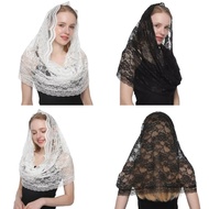 Kellnny Latin Mass Headscarf Veil for Women Catholic Church Mantilla Veil Head Covering Mass Veil Tu