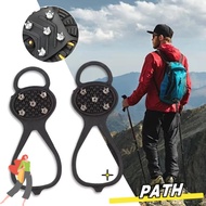 PATH 1 Pair Ice Gripper Spike, Spike Universal Shoes Crampons,  Anti-Slip 5/8 Teeth Spike Grips Clea