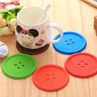 OS Button-Shaped Silicone Coaster, Colorful Silicone Rubber Tumblr Cup Coaster