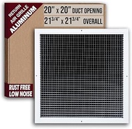 20" x 20" [Duct Opening] Aluminum Return Air Grille | Cube Core Rust Proof Eggcrate Vent Cover Grill