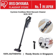 IRIS Ohyama SCD-181P Cyclone Cordless Stick Vacuum Cleaner, Handy Lightweight, Self-Propelled Power Head, Black