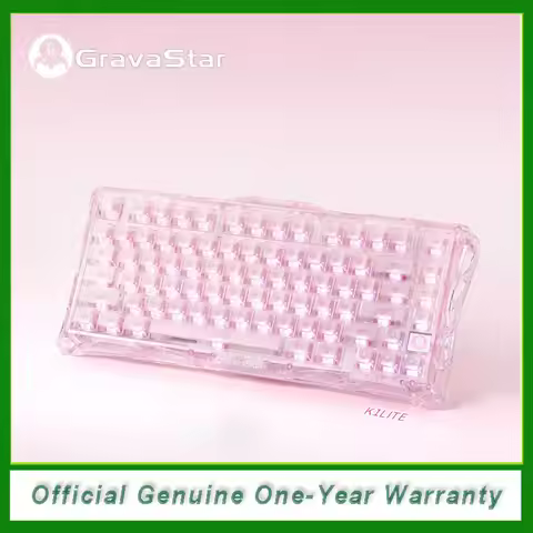 GravaStar K1 Lite Crystal Rose Transparent Mechanical Gaming Keyboard RGB Cute Aesthetic Gift Presen