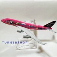Japan Airlines B777 / B747 Mickey 50th JAL Aircraft Model 16cm Die-cast Metal Airplane