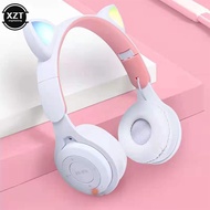 Luminous Headphones Headset Wireless Bluetooth Headset Cat Ears Trendy Cute Music Mobile Phone Computer with Microphone