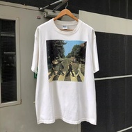 Cotton Band Theme T-Shirt: Presented with The Beatles Band Classic < Abbey Road > Album Cover Elemen