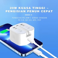 Original 35W Fast Charger Adapter With 1M Charging Data Cable Set For iPhone and Type-C