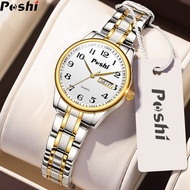 Relo POSHI Fashion watches woman sale original water proof korean style stainless steel automatic With dual date display gold watch For Women girls