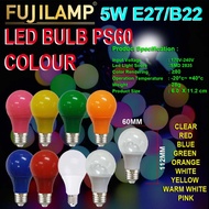 [LOCAL SELLER] LED BULB COLOUR PS60 CLEAR, WHITE, WARM WHITE, PINK, RED, BLUE YELLOW, ORANGE
