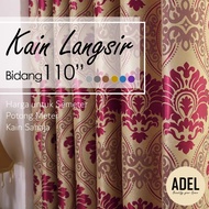 ADEL Kain Langsir Blackout Jacquard Bidang 110” Potong Meter Corak Bunga Curtain Fabric
