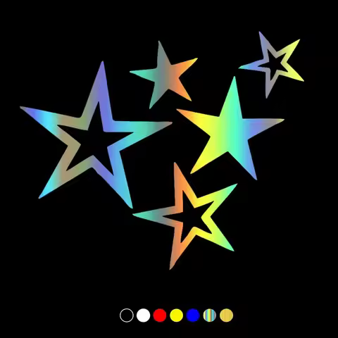 18x15 cm Five Different Star Types car sticker waterproof car decal vinyl stickers on car truck bump