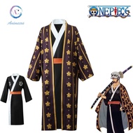 Anime One Piece Trafalgar Law Cosplay Costume Cloak Robe Wano Country Kimono Outfit For Law Cosplay 