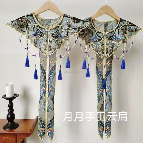2026 new traditional chinese ming dynasty hanfu cloud shoulder pearl phoenix flowing ribbon embroide