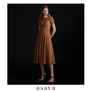 [asava aw25] Asava A-Line Lace Dress เดรสผู้หญิง ทรงเอ แขนสั้น คอกลม ซิปและตะขอหลัง ตัดต่อผ้าลูกไม้