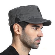 High Quality Hat Embroidered Flat Top Army Hat Big Head Men Hat Cap Plus Size Baseball Caps 56-59cm 