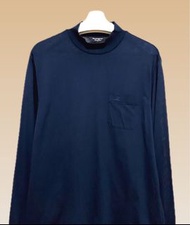 高爾夫服飾 企鵝牌Munsingwear 專櫃男裝 秋冬保暖長袖衛衣  套頭 長袖上衣 深藍色 L