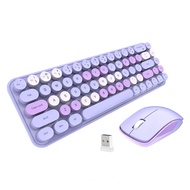 1 Set Desk Keyboard Rechargeable PC Keyboard 2.4GHz Cute Wireless Keyboard Mouse