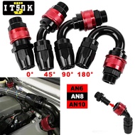 1PCS Universal AN6 AN8 AN10 Hose Ends Fitting Aluminum Straight/45°/90°/180° Degree With Fitting Ada