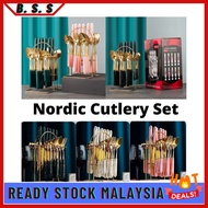 [READY STOCK] Nordic Cutlery Viral Sudu Kayangan Sudu Hotel Cutleries Dinnerware Set Sudu NORDIC Spo