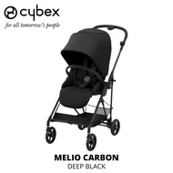 Cybex Melio Carbon Lightweight Compact Baby Stroller - Deep Black