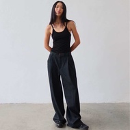 Toonaughty - Charcoal Boyfriend Baggy Jeans กางเกงยีนสีดำ เอวต่ำ