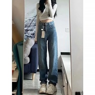 Jumbo 5xl high waist jeans for women korean style jeans baggy pants versatile casual