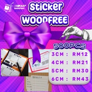 (500-700PCS) woodfree STICKER LABEL [3CM-6CM]