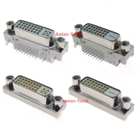 2PCS DVI24+5 DVI24+1 Solder-wire Male/Female Header DVI-I Connector Bent Female-header 90-degree PCB