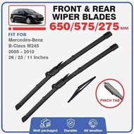 Front Rear Windscreen Wiper Blades For Mercedes Benz B Class W245 2005 - 2011 B Klasse Sport Windshi